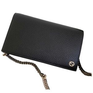 GUCCI GG Black Leather Shoulder
Bag Clutch